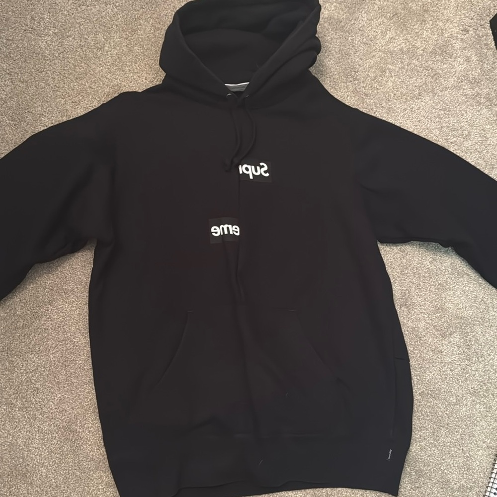 Supreme x comme des garçons split box logo hoodie